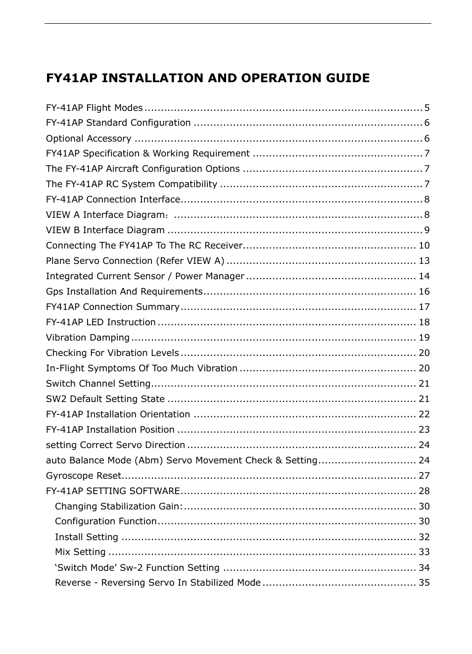 Fy41ap installation and operation guide | FeiYu Tech FY-41AP User Manual | Page 2 / 48