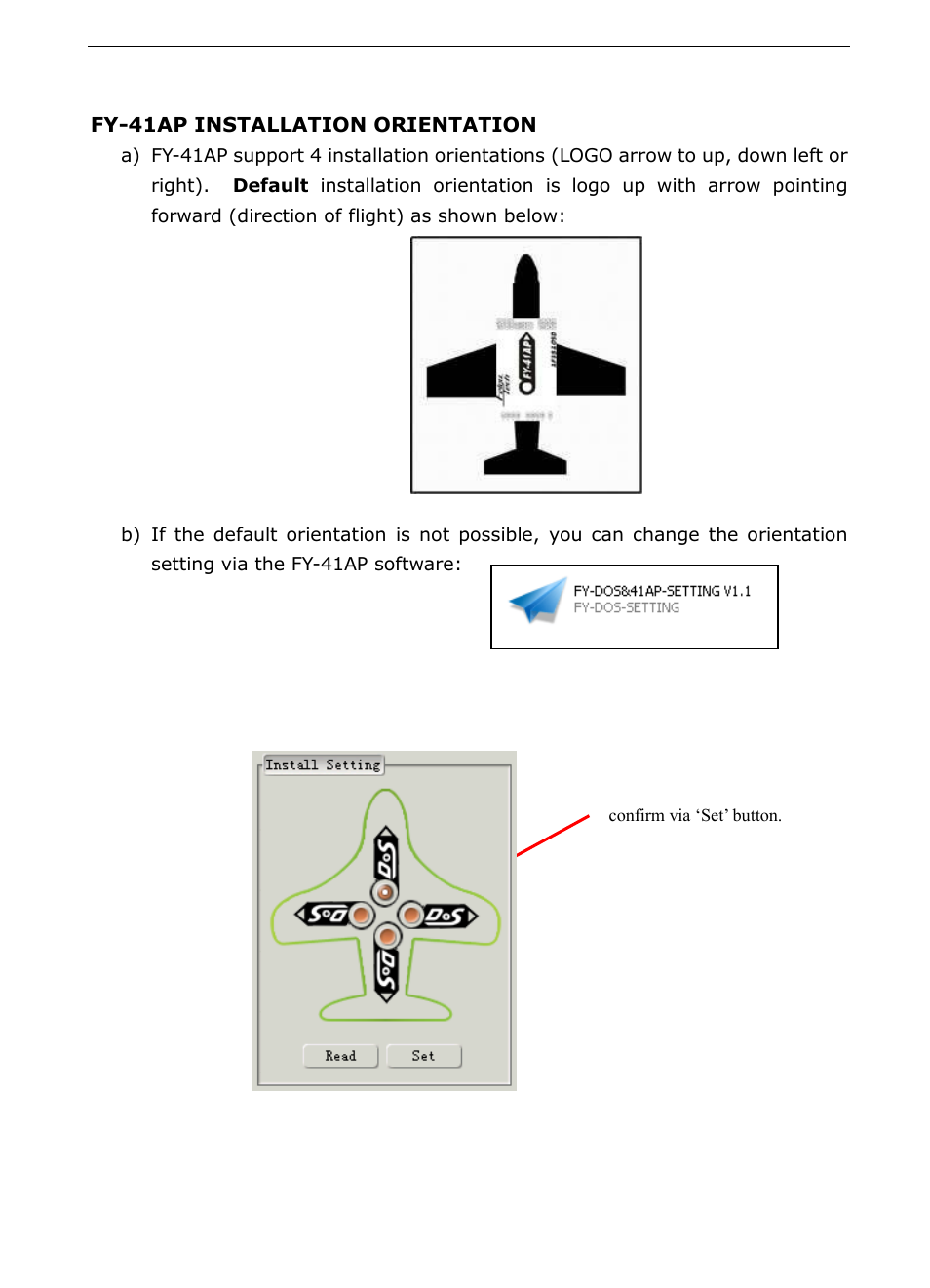 Fy-41ap installation orientation | FeiYu Tech FY-41AP User Manual | Page 23 / 48