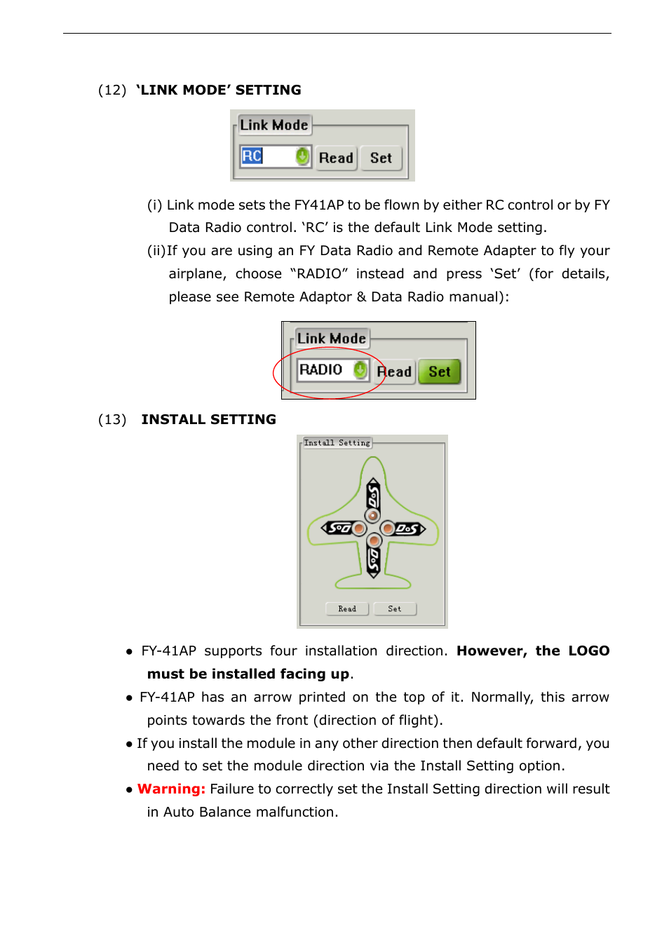 Install setting | FeiYu Tech FY-41AP User Manual | Page 33 / 48