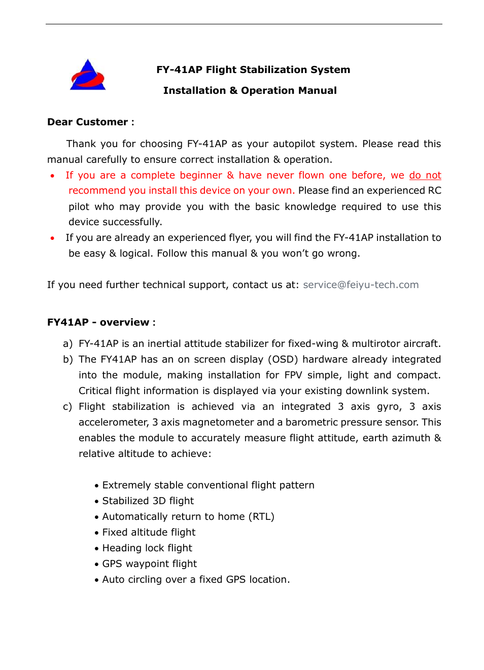 FeiYu Tech FY-41AP User Manual | Page 4 / 48