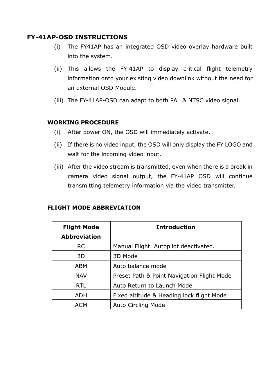 Fy-41ap-osd instructions | FeiYu Tech FY-41AP User Manual | Page 45 / 48