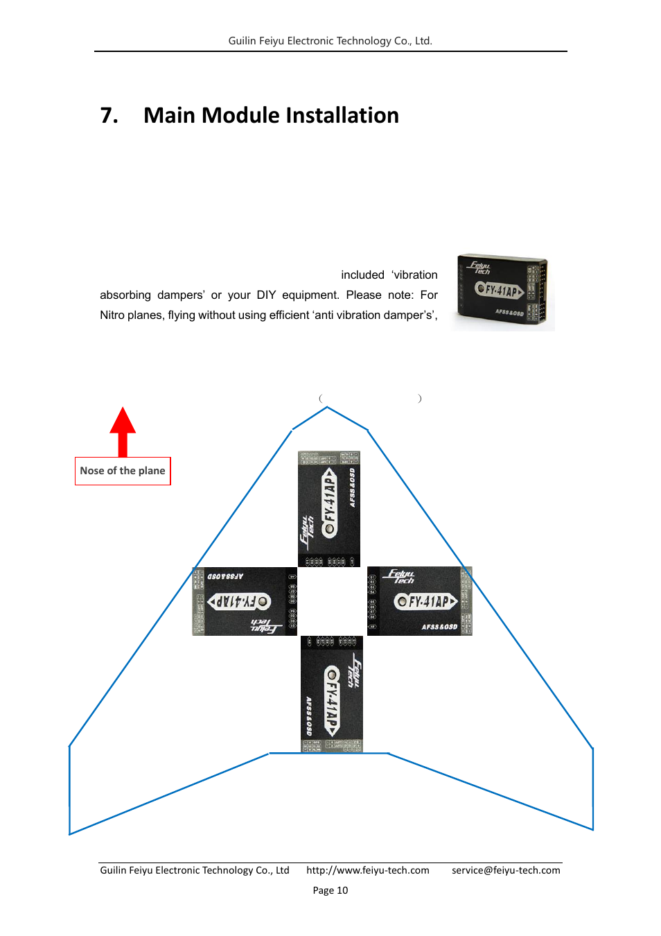 Main module installation, 1 fy-41ap module installation | FeiYu Tech FY-41AP User Manual | Page 12 / 35