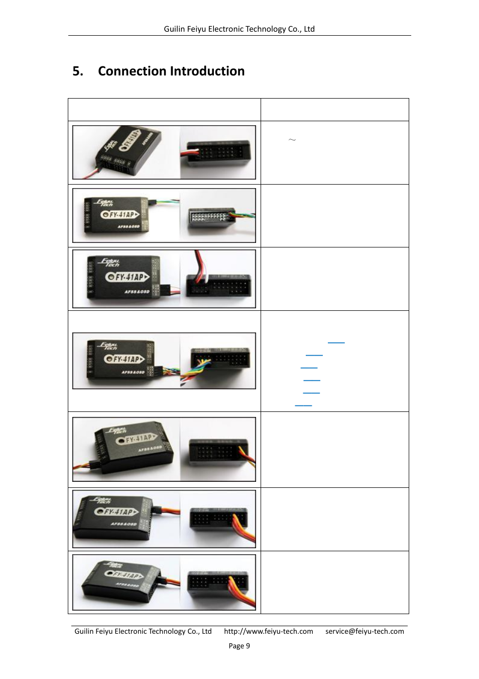 Connection introduction | FeiYu Tech FY-41AP User Manual | Page 11 / 28