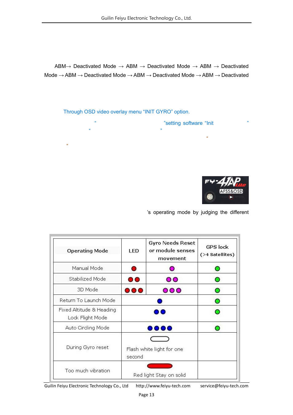 7 fy-41ap lite indicator light instruction | FeiYu Tech FY-41AP Lite User Manual | Page 15 / 35
