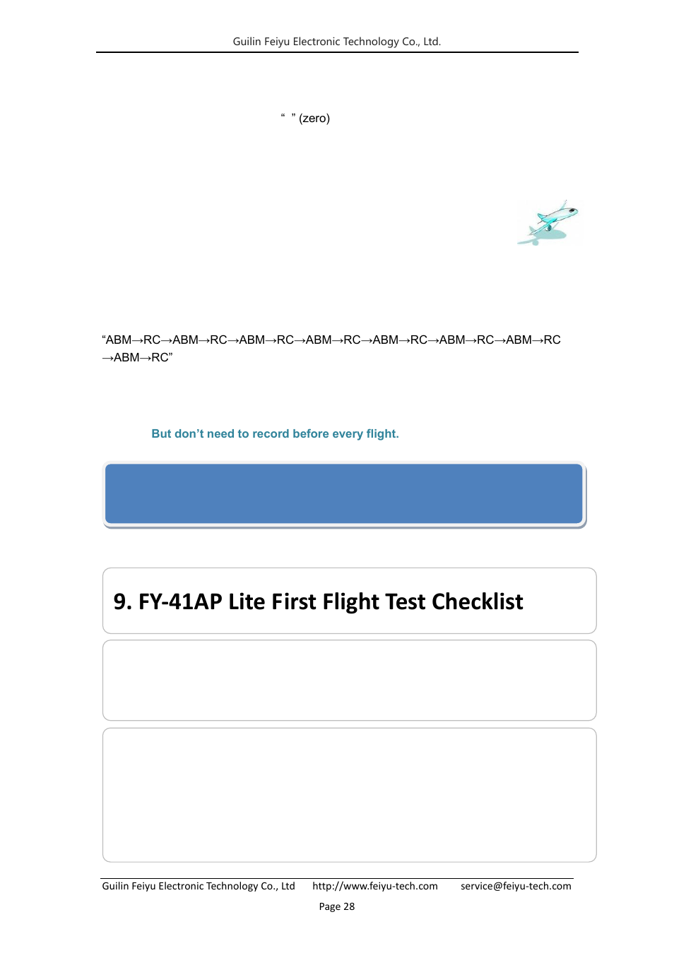 Fy-41ap lite first flight test checklist, Step seven: record attitude | FeiYu Tech FY-41AP Lite User Manual | Page 30 / 35