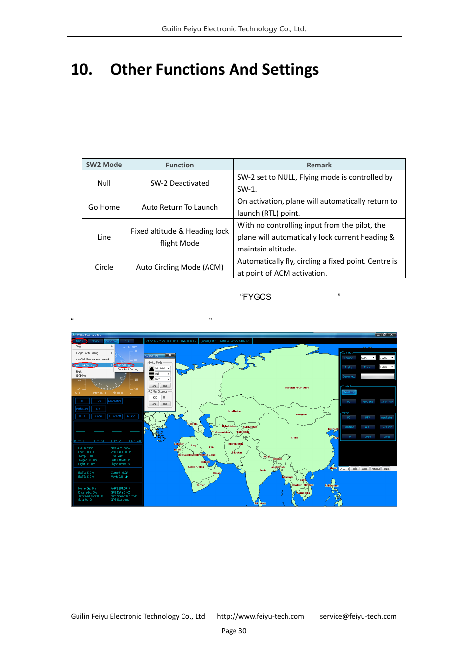 Other functions and settings, Switch ( sw2 ) function setting, Rc max distance setting | 1 switch ( sw2 ) function setting, 2 rc max distance setting | FeiYu Tech FY-41AP Lite User Manual | Page 32 / 35