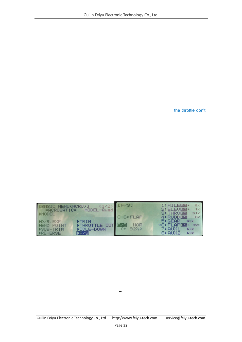 Fail-safe setting, Fixed altitude & heading lock mode instruction, 5 fail-safe setting | 6 fixed altitude & heading lock mode instruction | FeiYu Tech FY-41AP Lite User Manual | Page 34 / 35