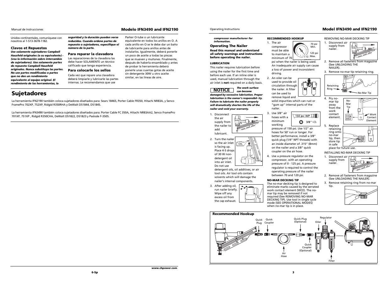 Sujetadores, Notice | Campbell Hausfeld IFN2190 User Manual | Page 3 / 12