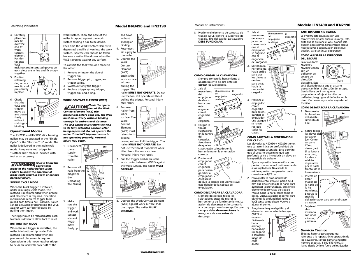 Warning, Caution | Campbell Hausfeld IFN2190 User Manual | Page 4 / 12