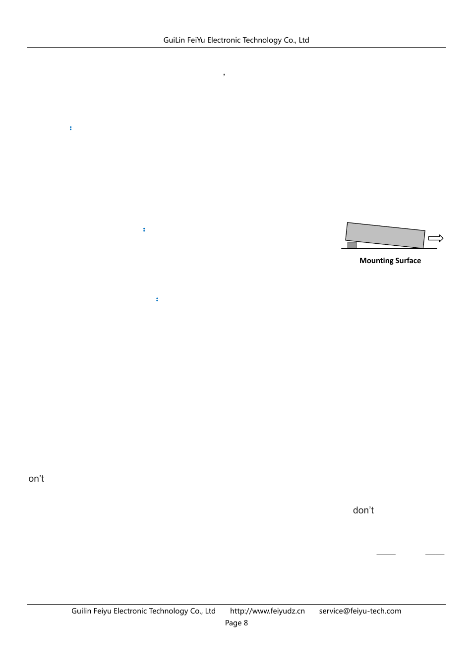 FeiYu Tech FY-40A User Manual | Page 8 / 8