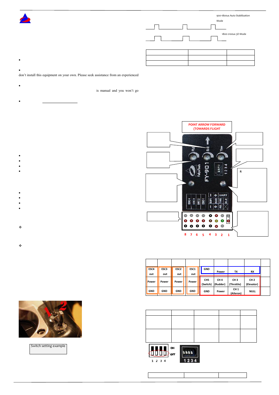 FeiYu Tech FY-901 User Manual | 3 pages