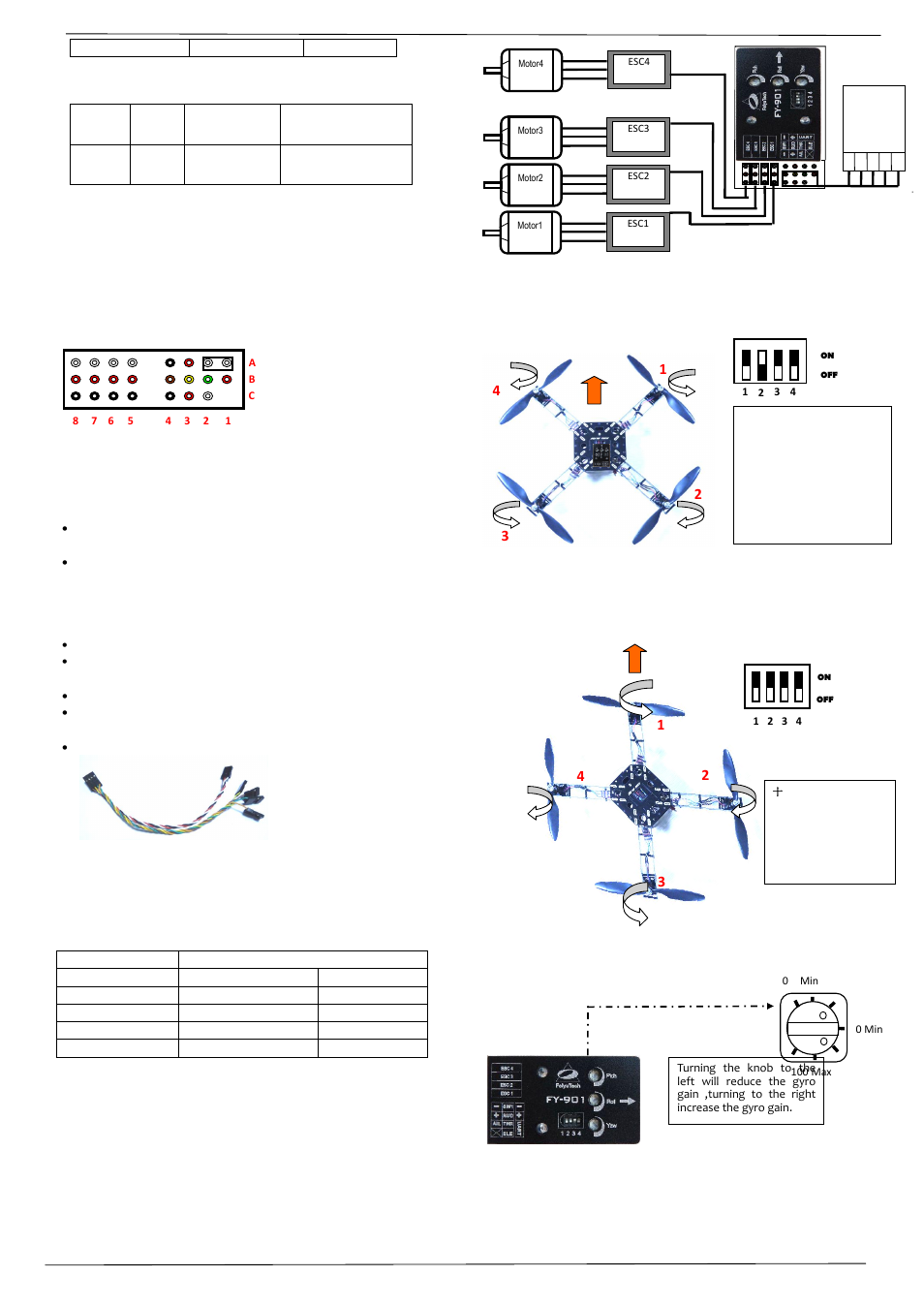 X-type layout, Cross type layout | FeiYu Tech FY-901 User Manual | Page 2 / 3