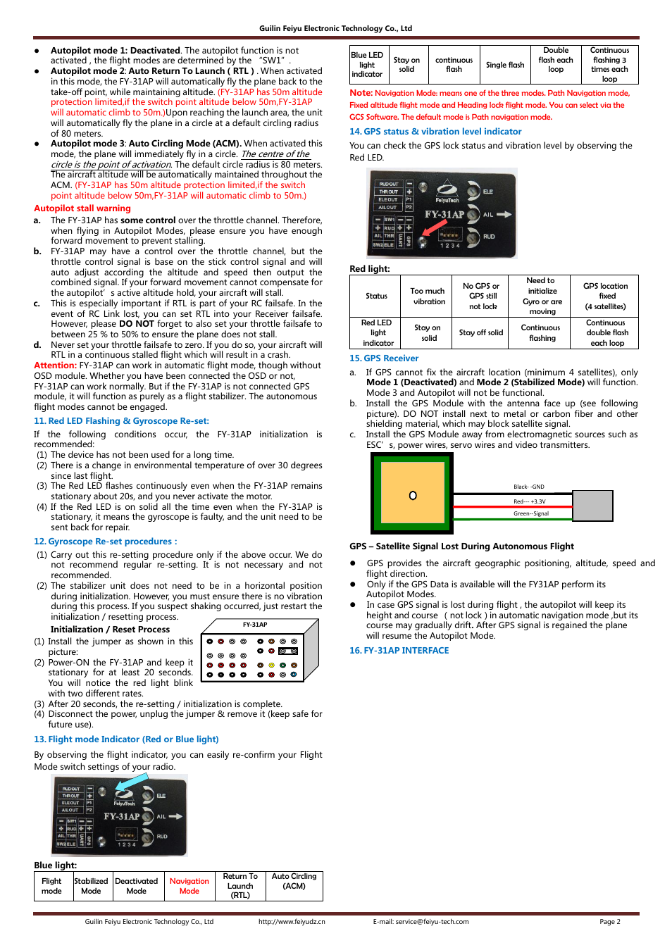 FeiYu Tech FY-31AP User Manual | Page 2 / 7