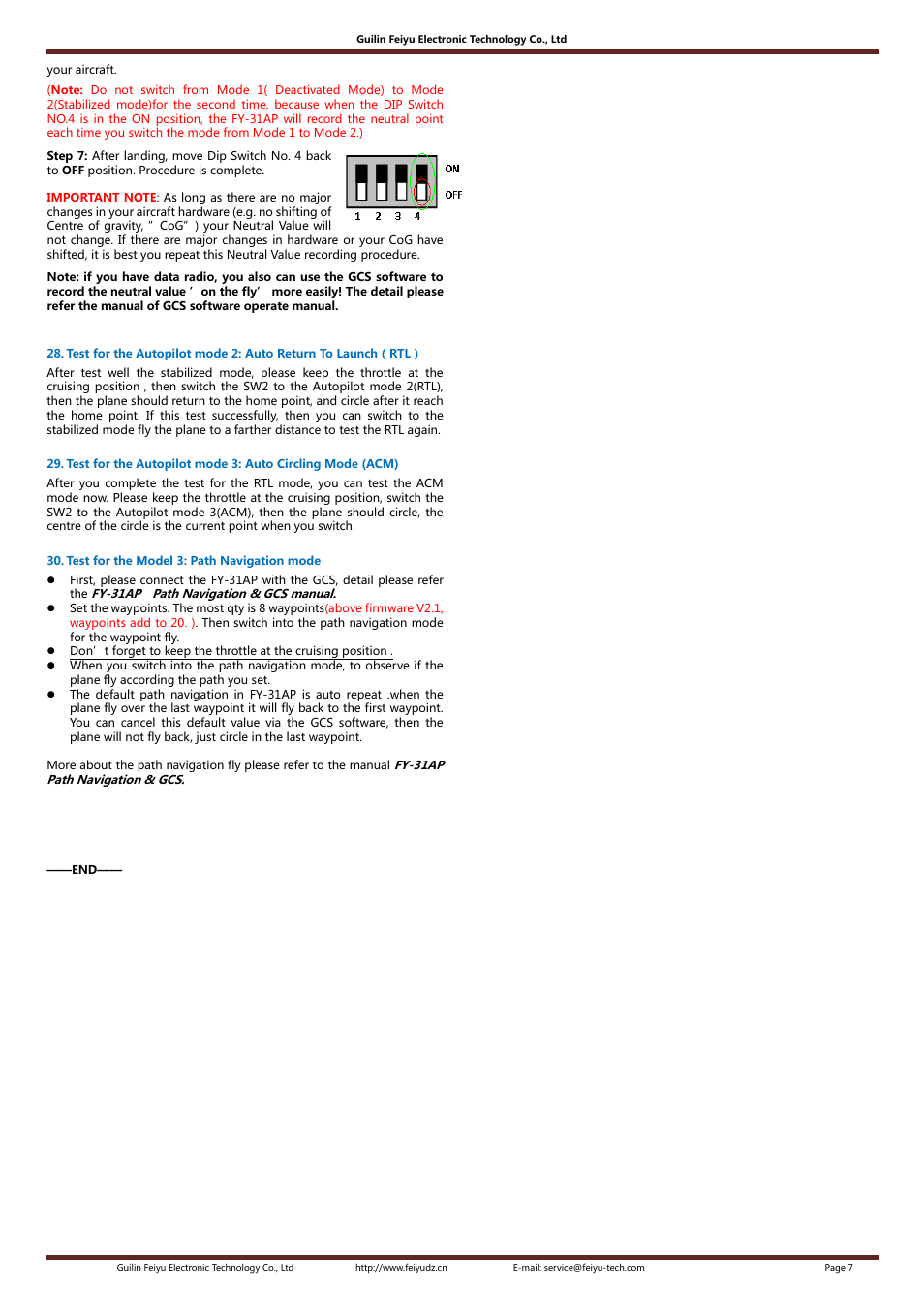 FeiYu Tech FY-31AP User Manual | Page 7 / 7