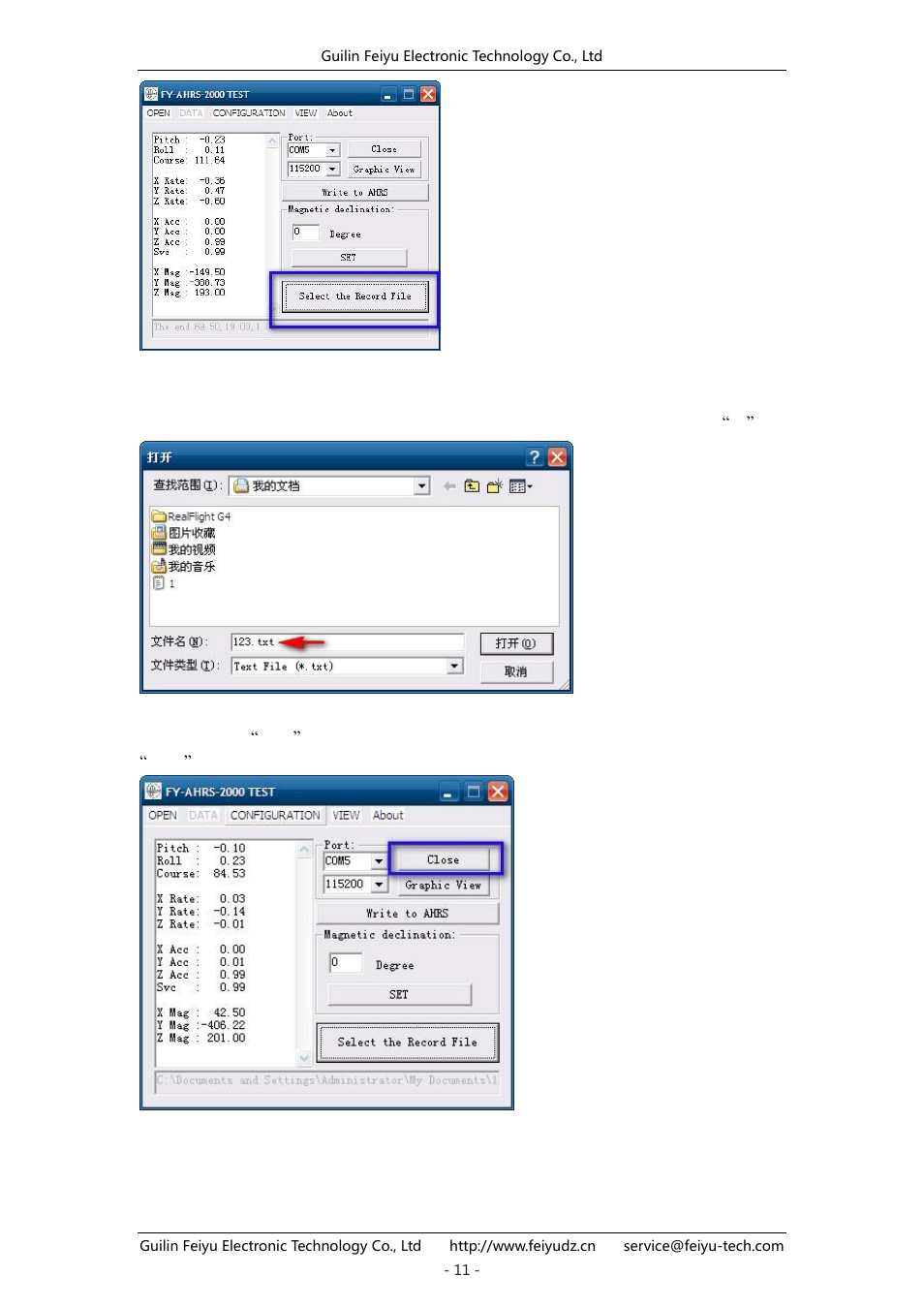 FeiYu Tech FY-AHRS-2000B User Manual | Page 11 / 12