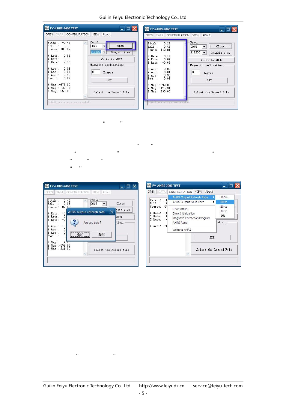 FeiYu Tech FY-AHRS-2000B User Manual | Page 5 / 12