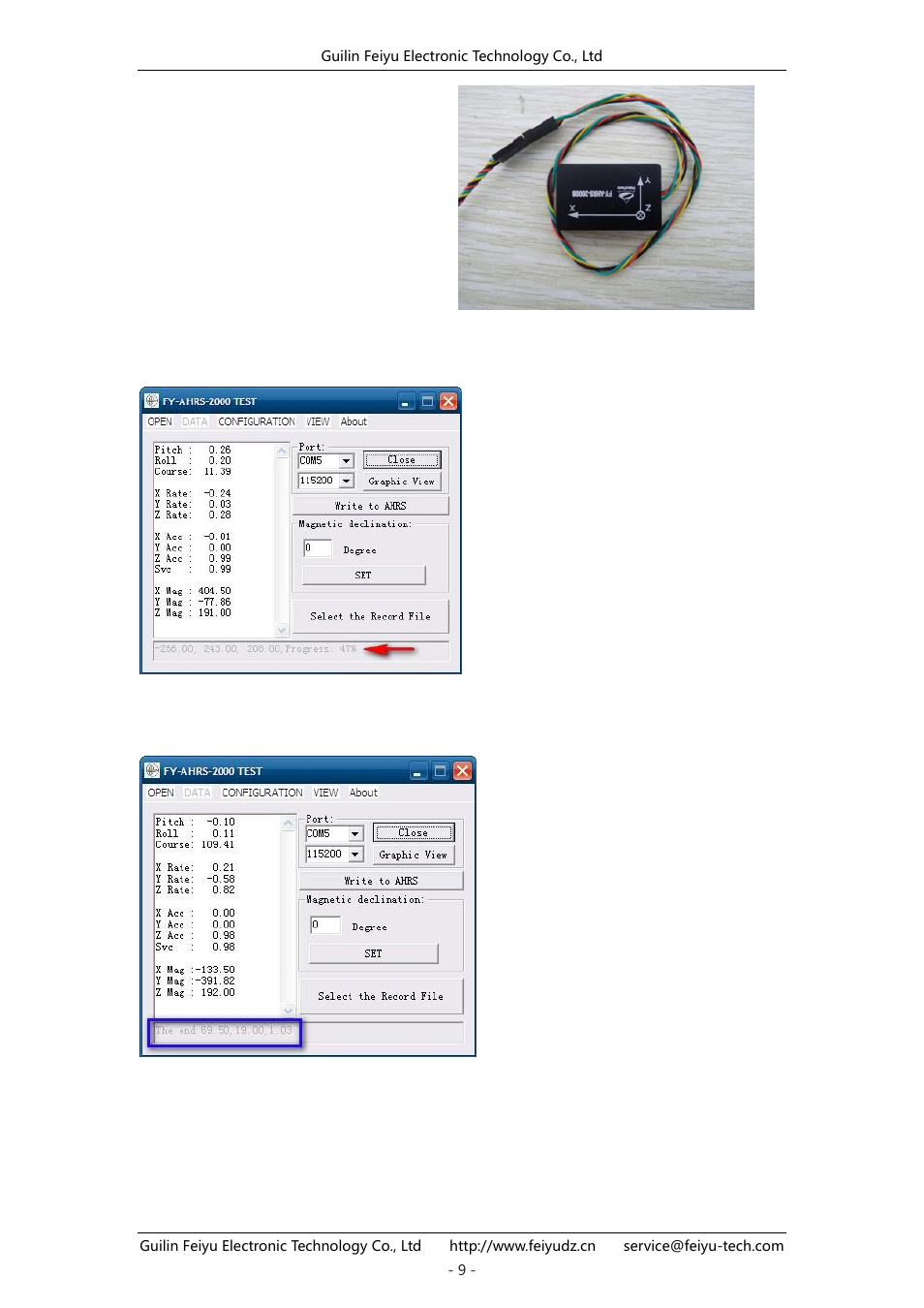 FeiYu Tech FY-AHRS-2000B User Manual | Page 9 / 12