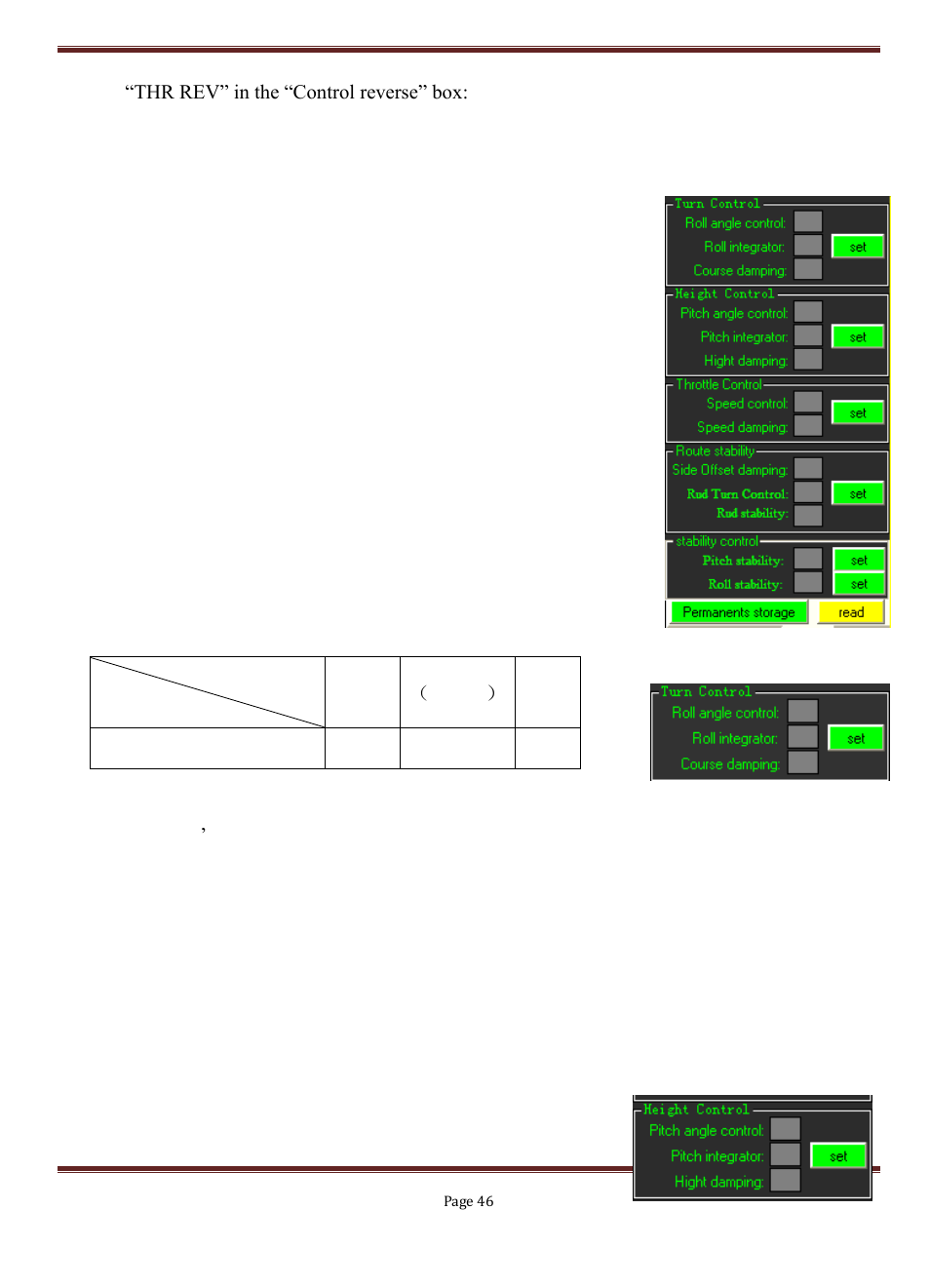 Flight parameter setting, Aircraft turn control, Height control | FeiYu Tech FY-3ZT User Manual | Page 47 / 57