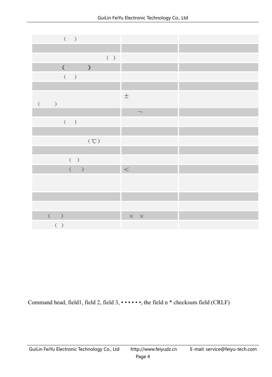 Fy-ahrs-1200b interface protocol | FeiYu Tech FY-AHRS-1200B User Manual | Page 5 / 8