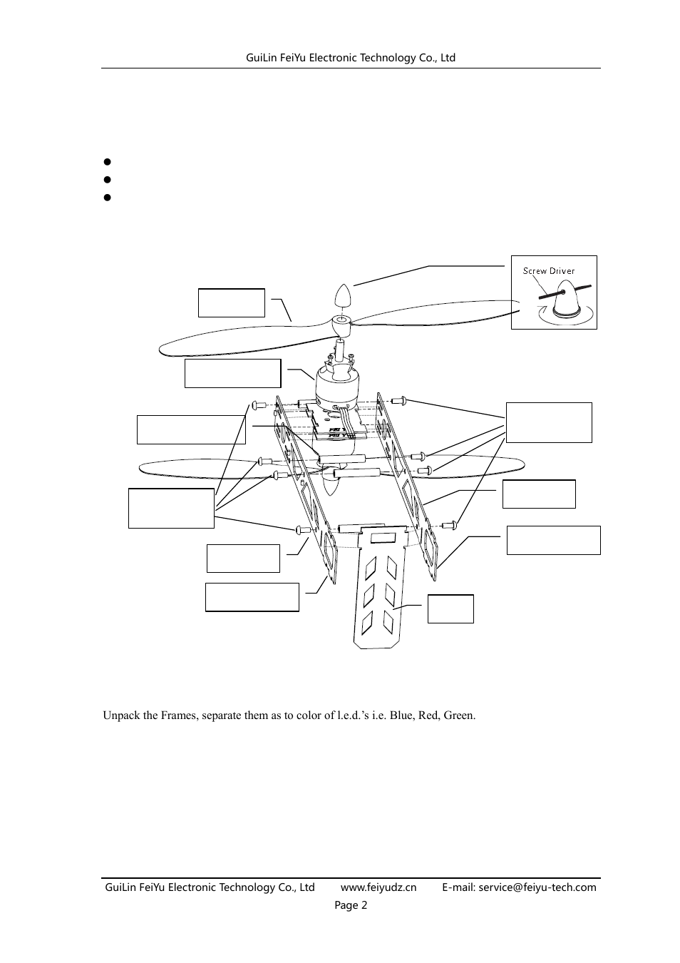 Install tools needed to build the y6, Step 1:frame arm assembly | FeiYu Tech FY-Y6 User Manual | Page 3 / 7