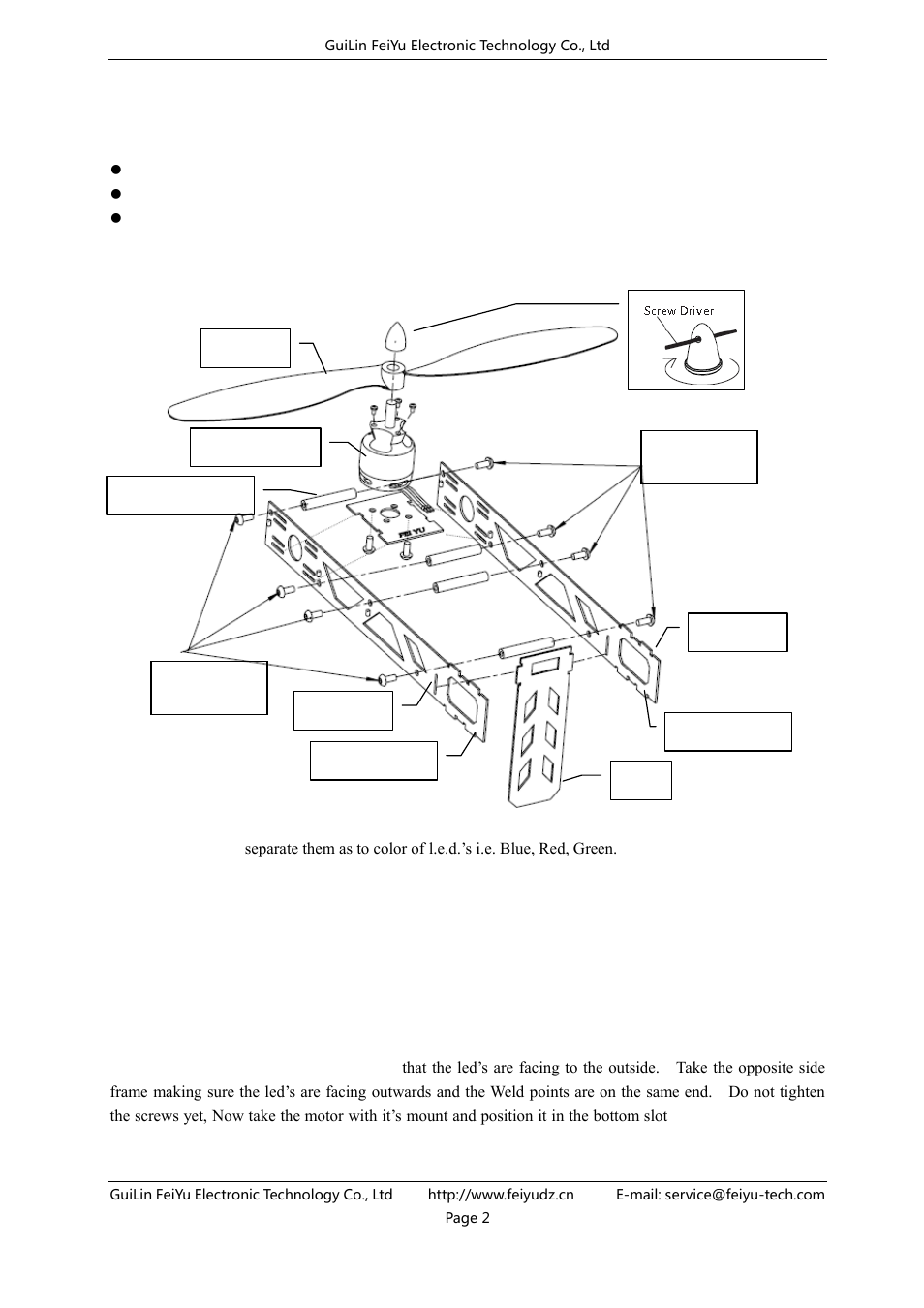 Install, Step 1:frame arm assembly, Frame arm assembly | FeiYu Tech FY-X4 User Manual | Page 3 / 7