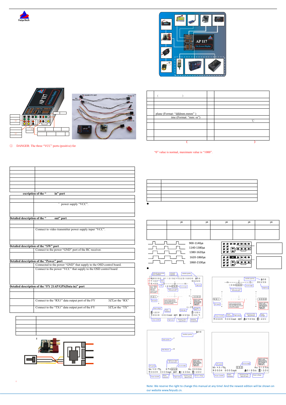 FeiYu Tech FY-AP117 User Manual | 1 page