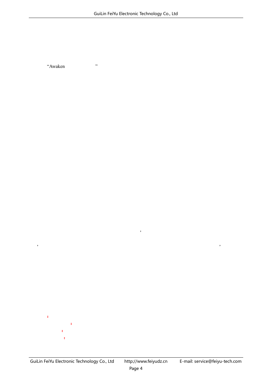 Fy-602 parameters setting, Parameters default value, Saving power model | FeiYu Tech FY-602 Data Radio User Manual | Page 5 / 7