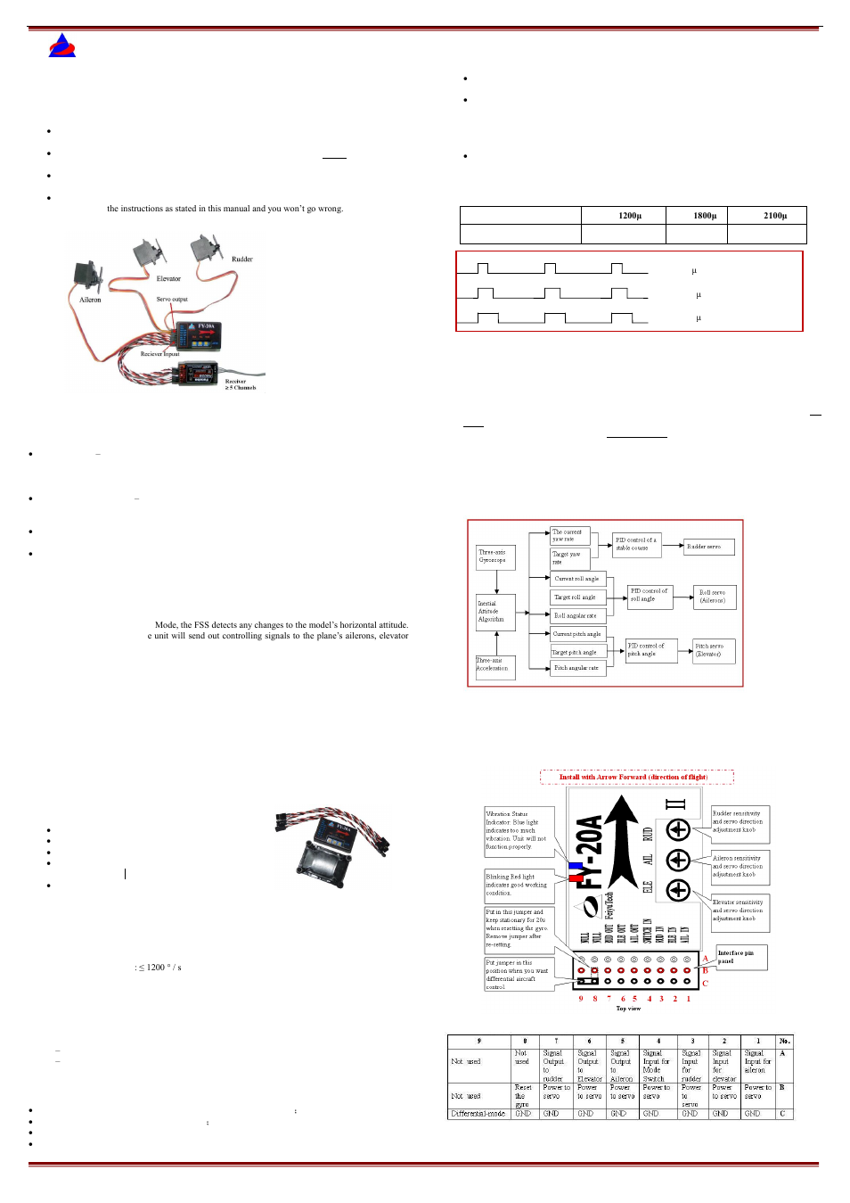 FeiYu Tech FY-20A User Manual | 3 pages