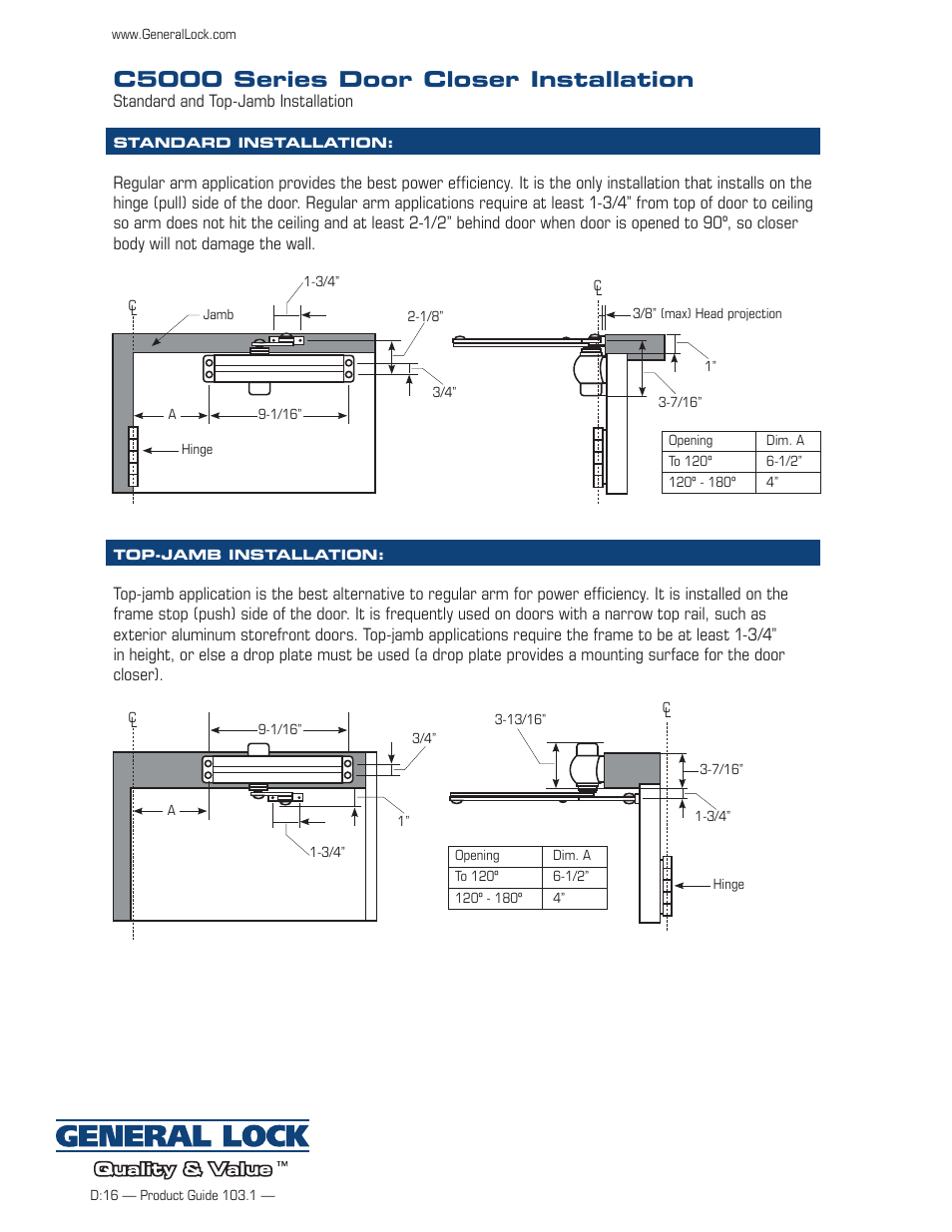 General Lock C5000 User Manual | 3 pages