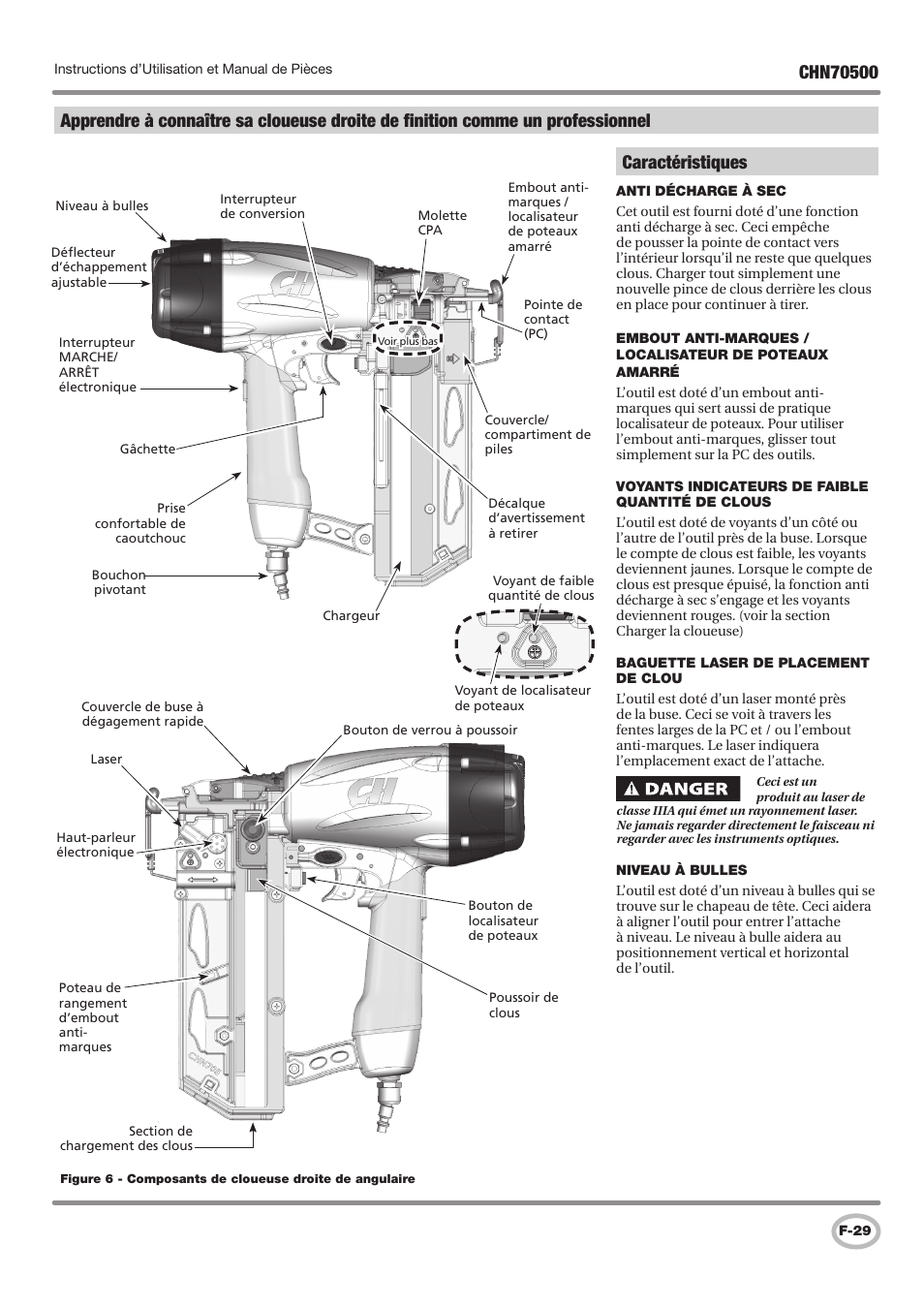 Caractéristiques | Campbell Hausfeld CHN70500 User Manual | Page 29 / 60