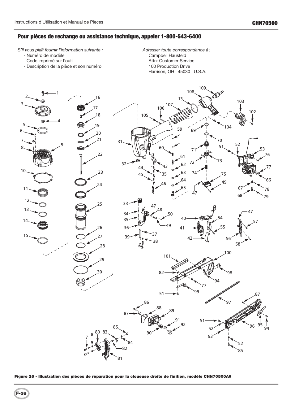 Campbell Hausfeld CHN70500 User Manual | Page 38 / 60
