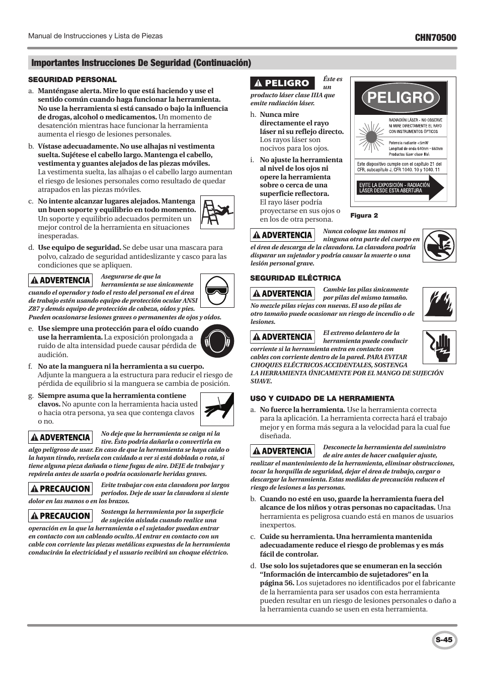 Campbell Hausfeld CHN70500 User Manual | Page 45 / 60