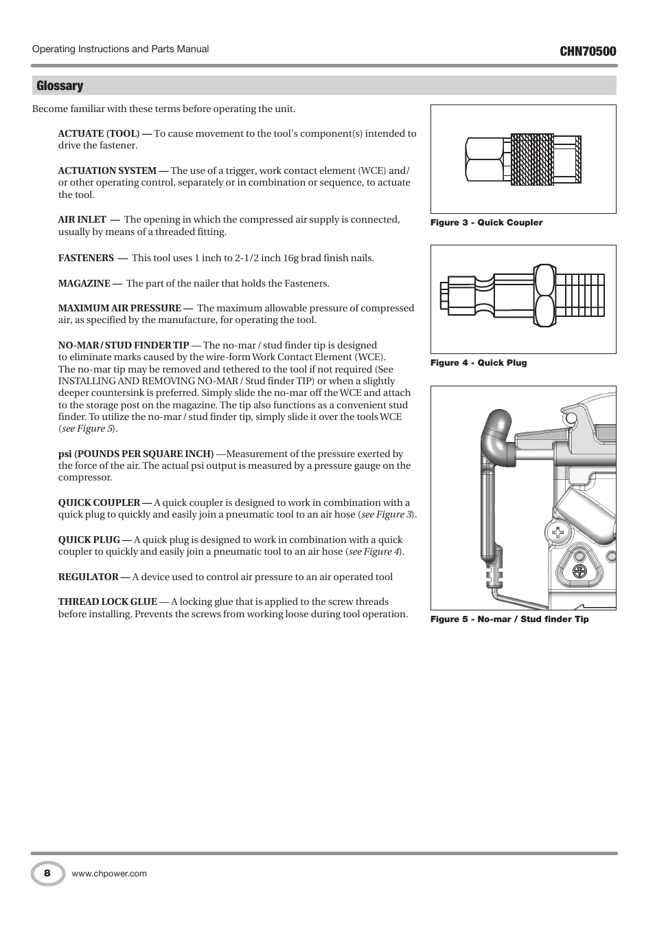 Glossary | Campbell Hausfeld CHN70500 User Manual | Page 8 / 60