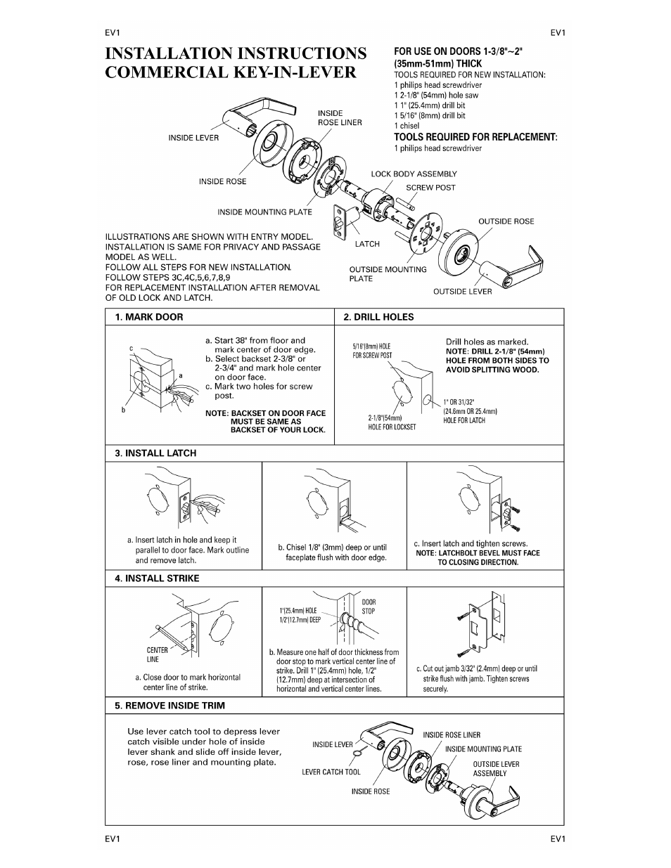 General Lock Grade 2 User Manual | 3 pages