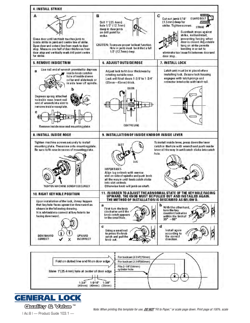 General Lock Grade 3 User Manual | Page 2 / 2