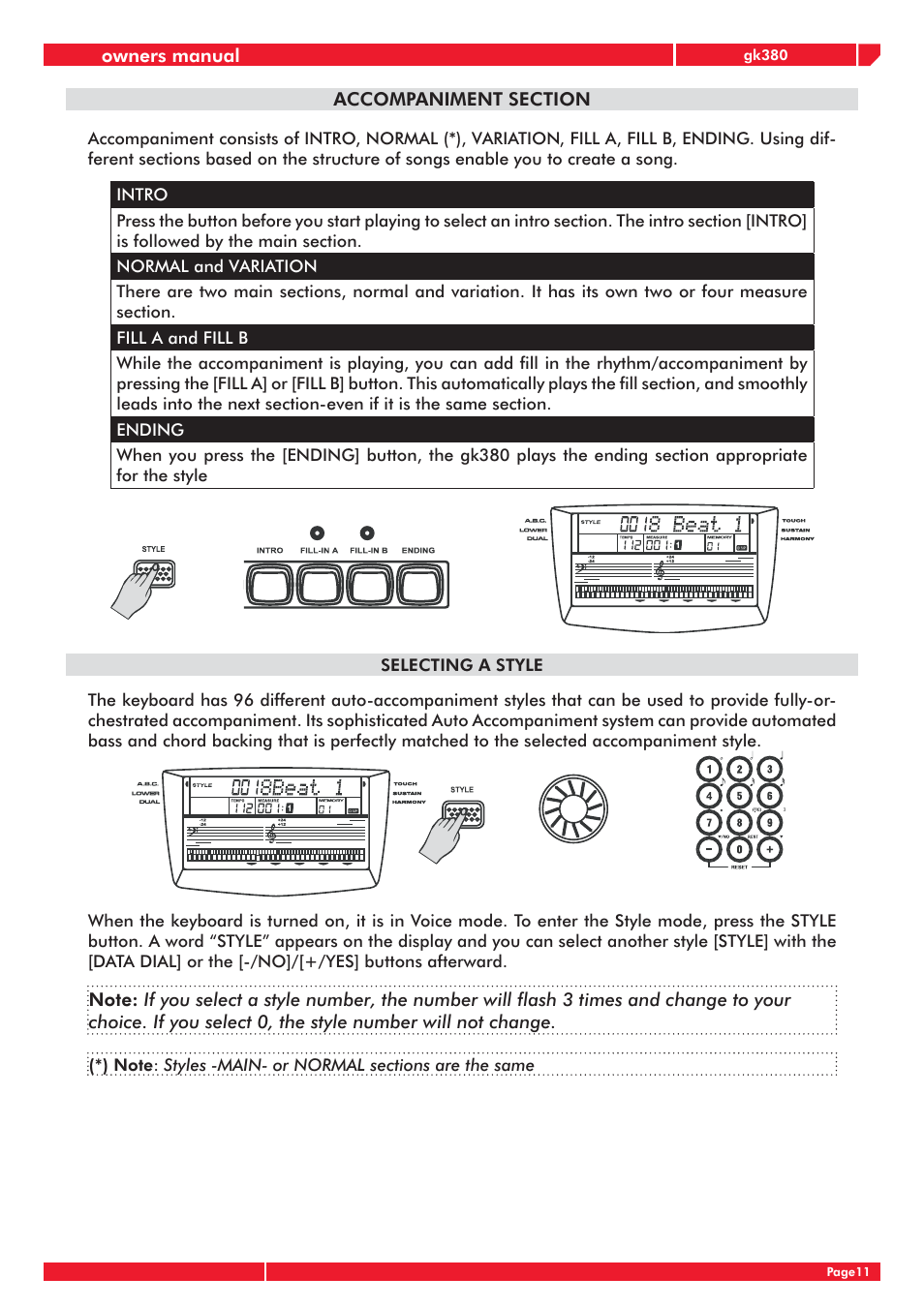 Owners manual | Generalmusic gk380 User Manual | Page 15 / 44
