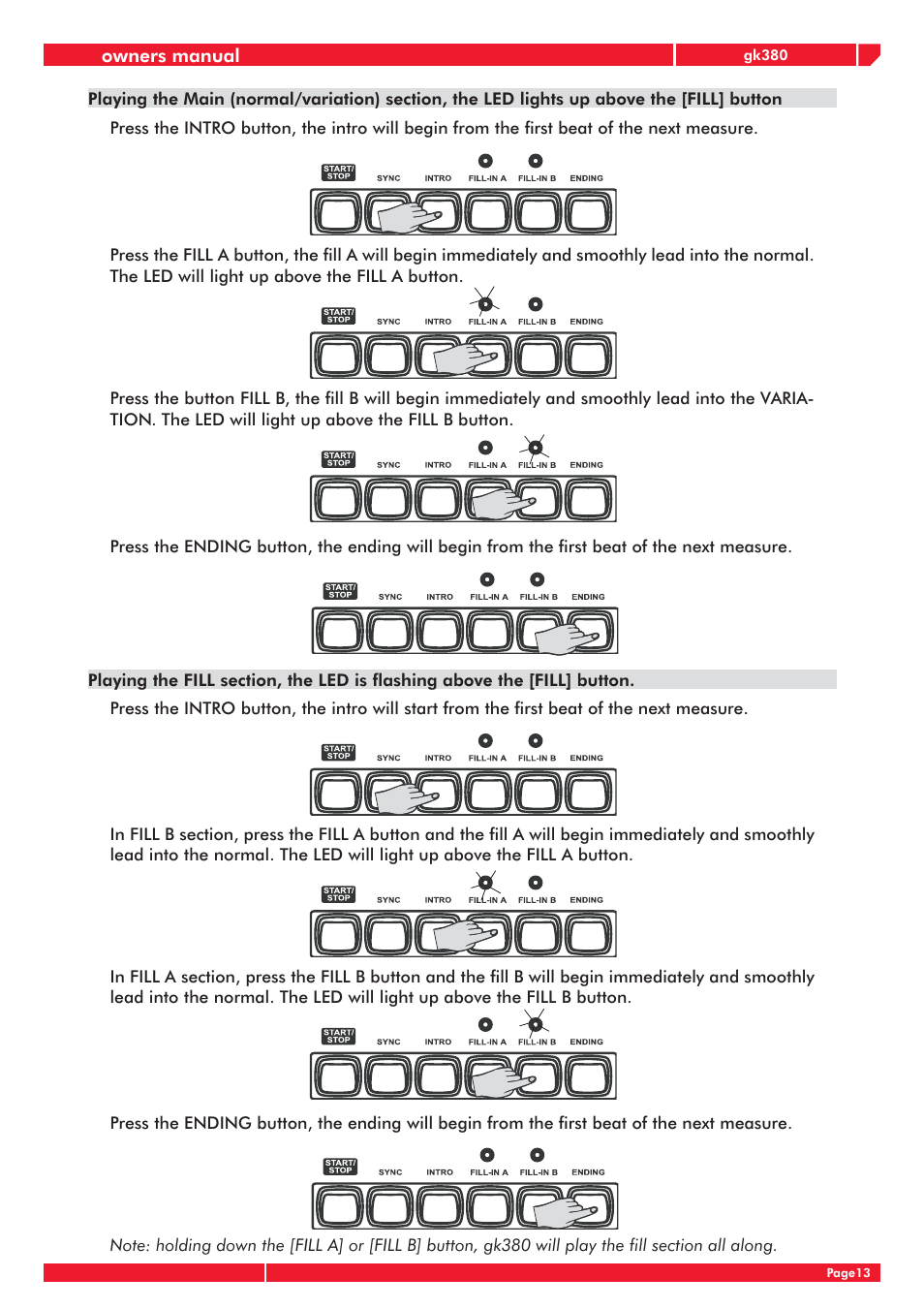 Owners manual | Generalmusic gk380 User Manual | Page 17 / 44