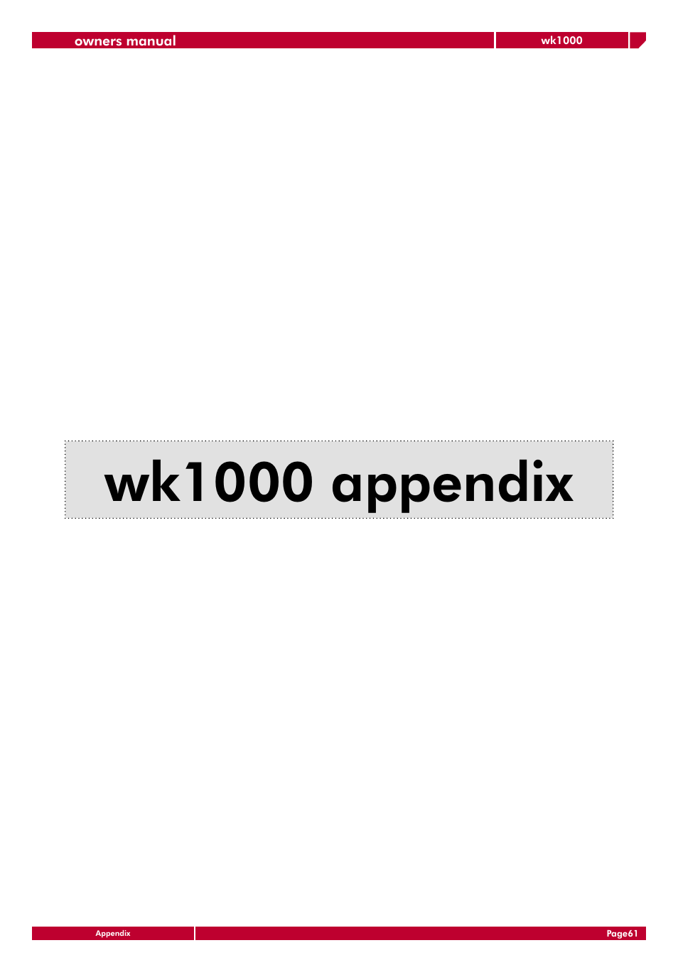 Wk1000 appendix | Generalmusic wk1000 User Manual | Page 67 / 72
