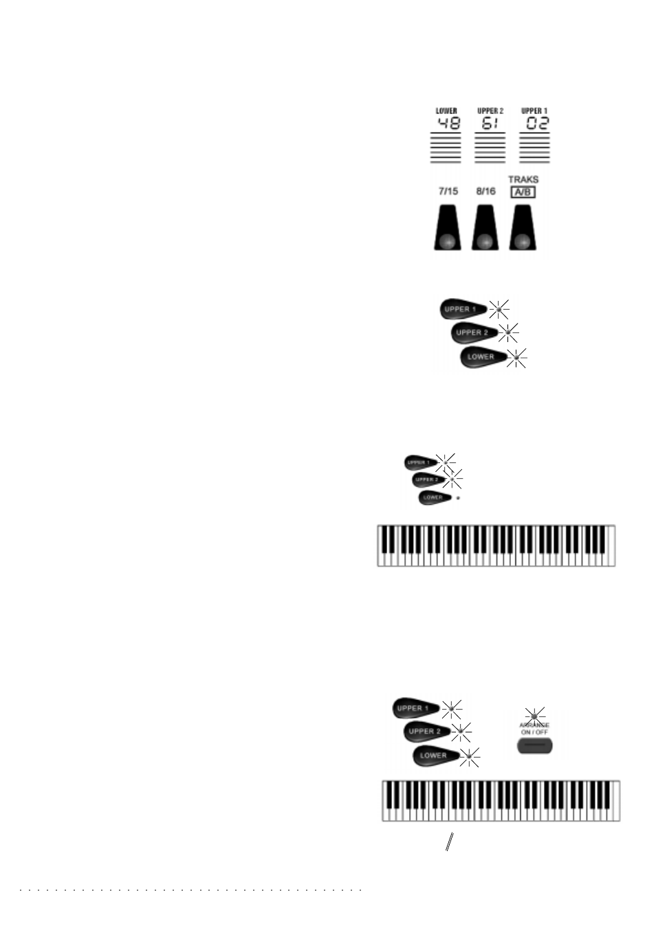 3 sounds and performances, 22 owner’s manual, Sounds and tracks | Sounds and keyboard modes, Full mode, Split mode | Generalmusic wk1or User Manual | Page 29 / 93