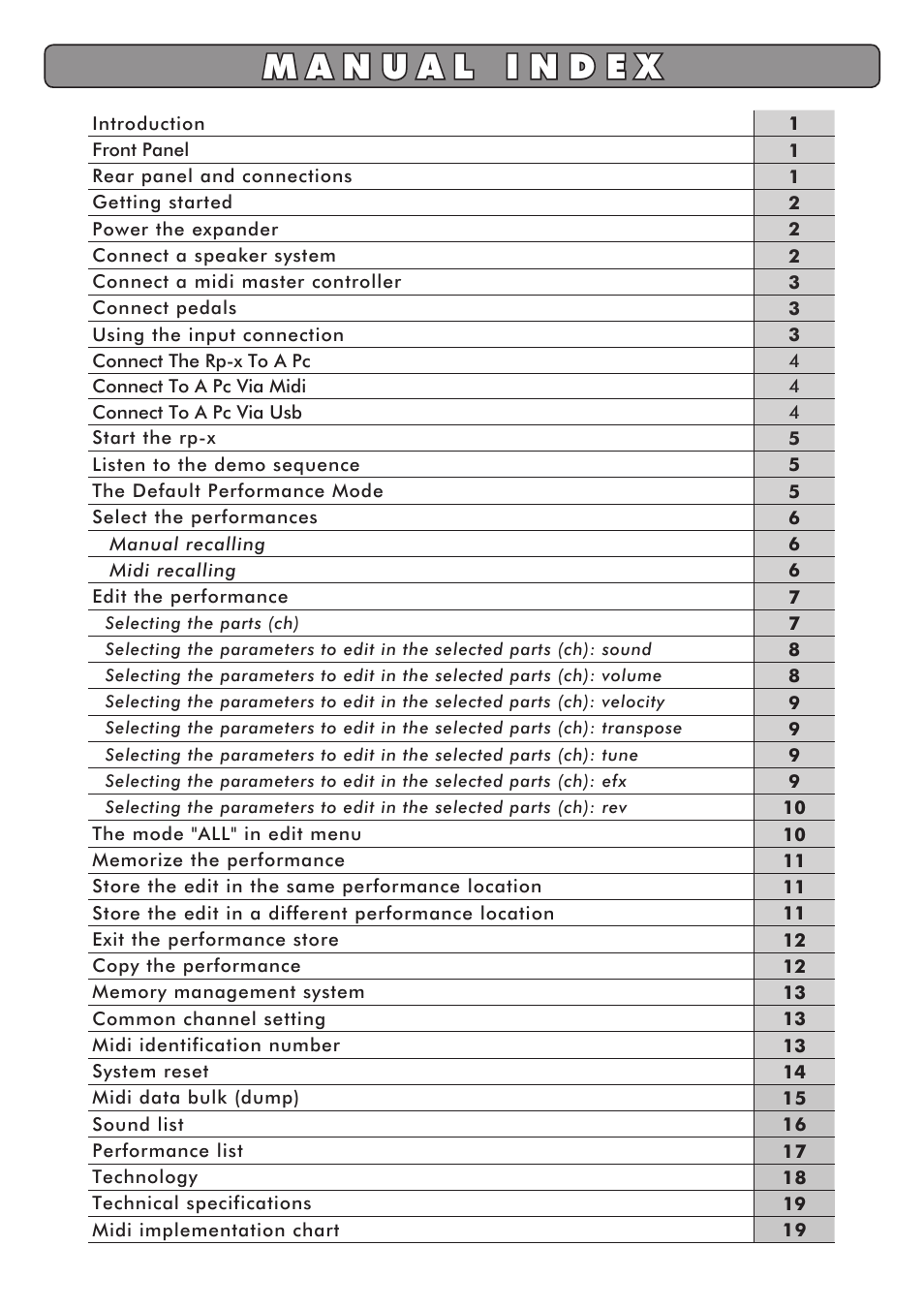 Generalmusic RP-X User Manual | Page 3 / 24