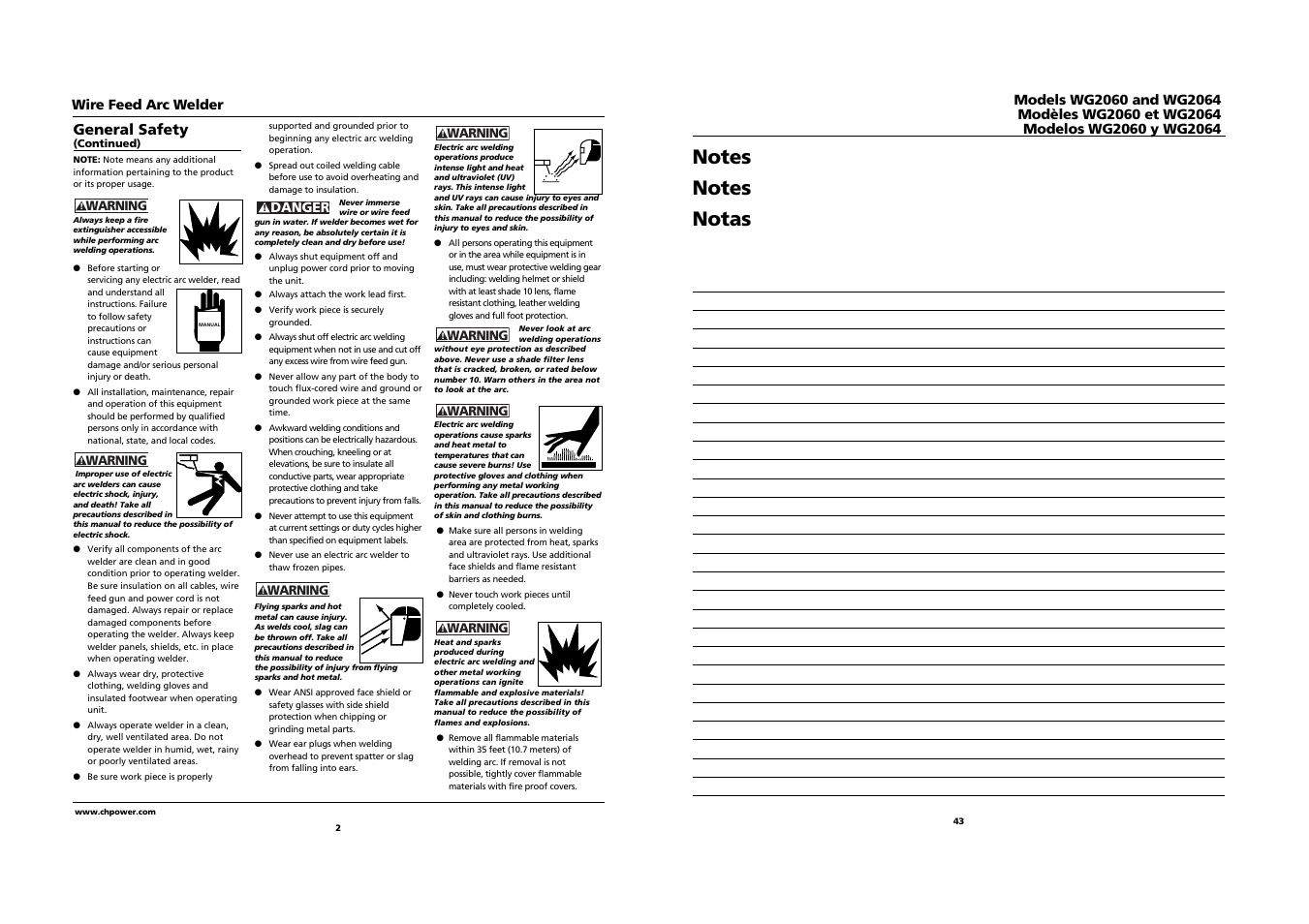 General safety | Campbell Hausfeld WG2064 User Manual | Page 2 / 22