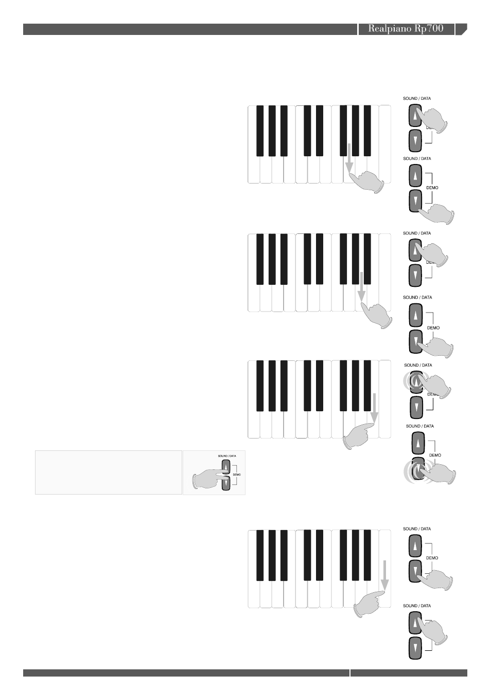 Filtering midi data: m. filter, Metronome on/off: metronome, Vocal guide on/off: voice | Metronome speed set up: tempo | Generalmusic RP-700 User Manual | Page 8 / 12