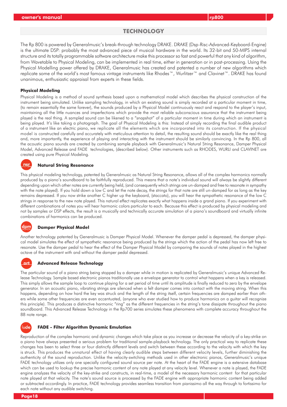 Technology | Generalmusic GRP-800 User Manual | Page 22 / 24