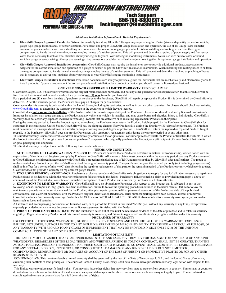 GlowShift Boost / Vacuum Pressure Gauge User Manual | Page 2 / 2