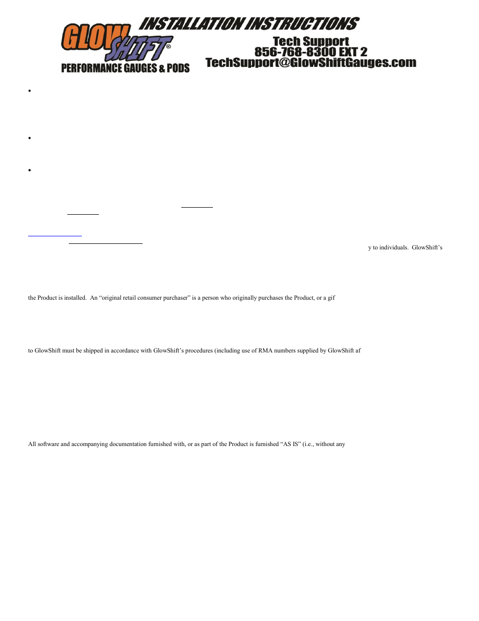 GlowShift 30 PSI Fuel Pressure Gauge User Manual | Page 2 / 2