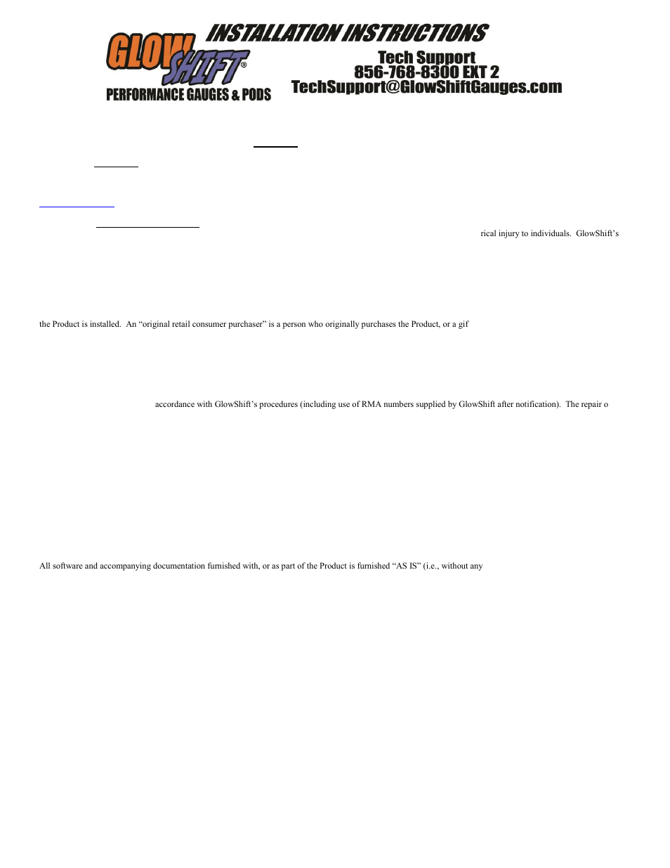GlowShift Fuel Rail Pressure Gauge User Manual | Page 3 / 3