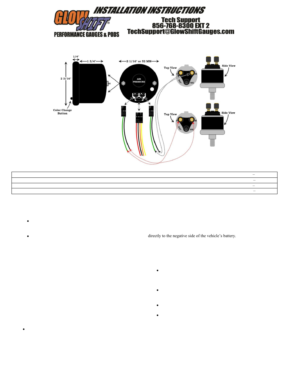 GlowShift Dual Needle Air Pressure Gauge User Manual | 2 pages