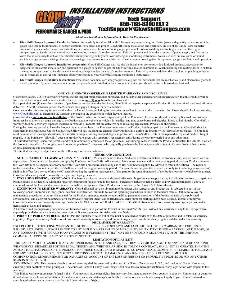 GlowShift Water Temperature Gauge User Manual | Page 2 / 2