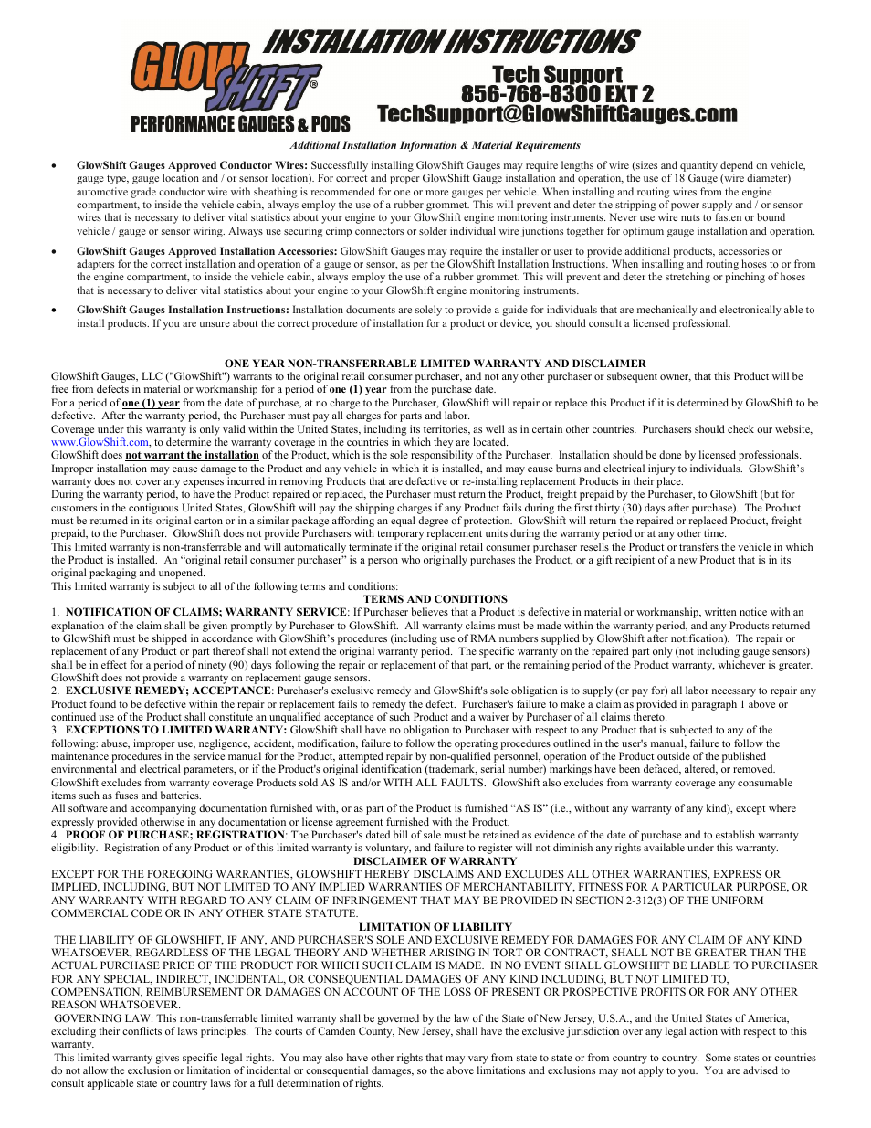 GlowShift Transmission Temperature Gauge User Manual | Page 2 / 2