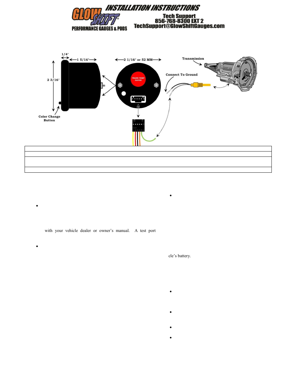 7 color series transmission temperature gauge | GlowShift Diesel Set- 60 PSI Boost, Pyrometer EGT, Transmission Temp User Manual | Page 3 / 5